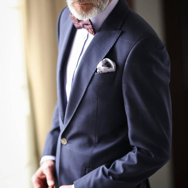 Croata Pocket square on blue suite