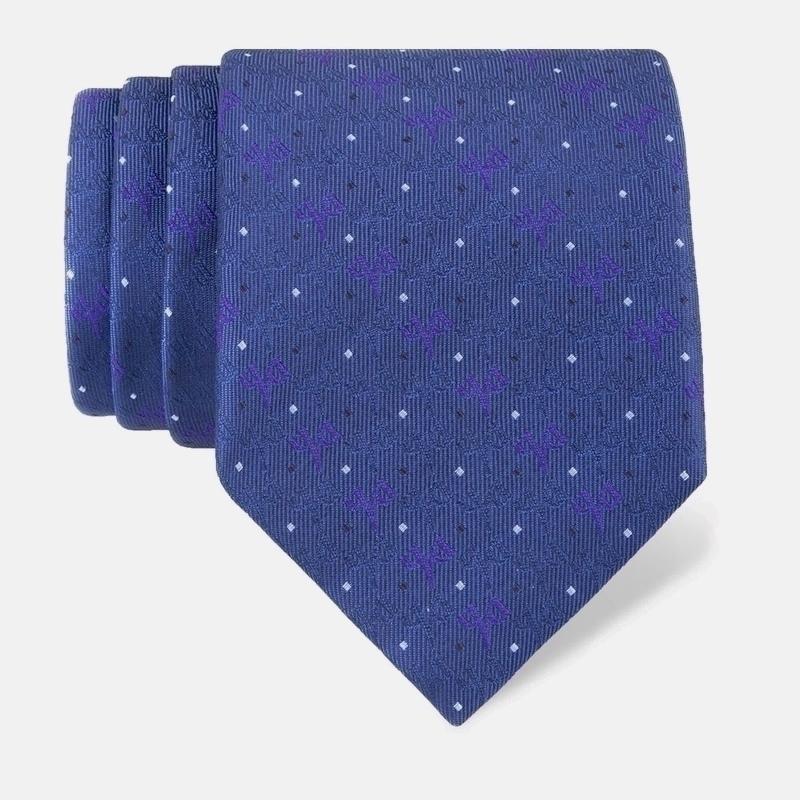 Cravat CROATA Thematic  Glagolitic alphabet Blue  Silk 100%  