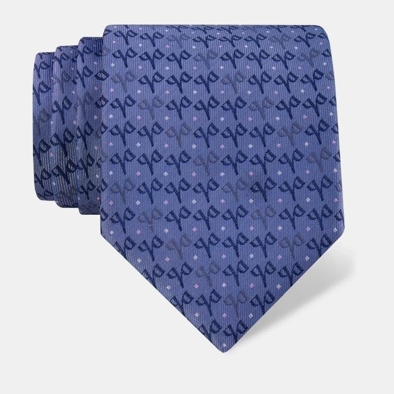 Cravat CROATA Thematic  Glagolitic alphabet Light blue  Silk 100%  