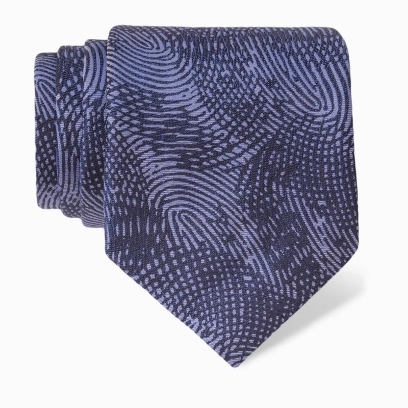 Cravat CROATA Thematic  Fingerprints by Ivan Vučetić Dark blue  Silk 100%  
