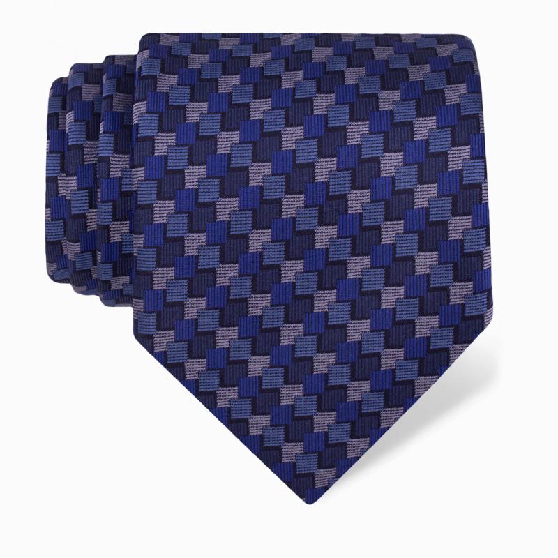 Cravat CROATA Thematic  Squares Dark blue  Silk 100%  