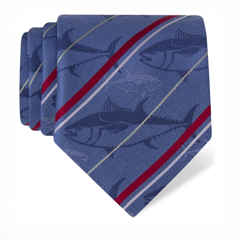 Cravat CROATA Thematic  Tuna fish Blue  Silk 100%  