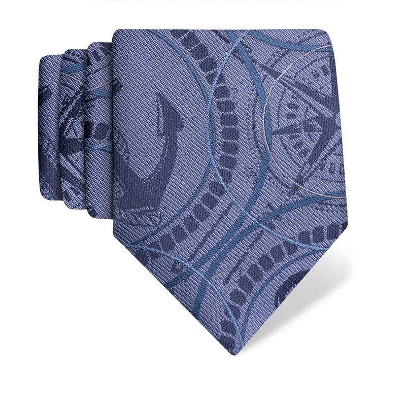 Cravat CROATA Thematic  Maritime motifs Grey  Silk 100%  