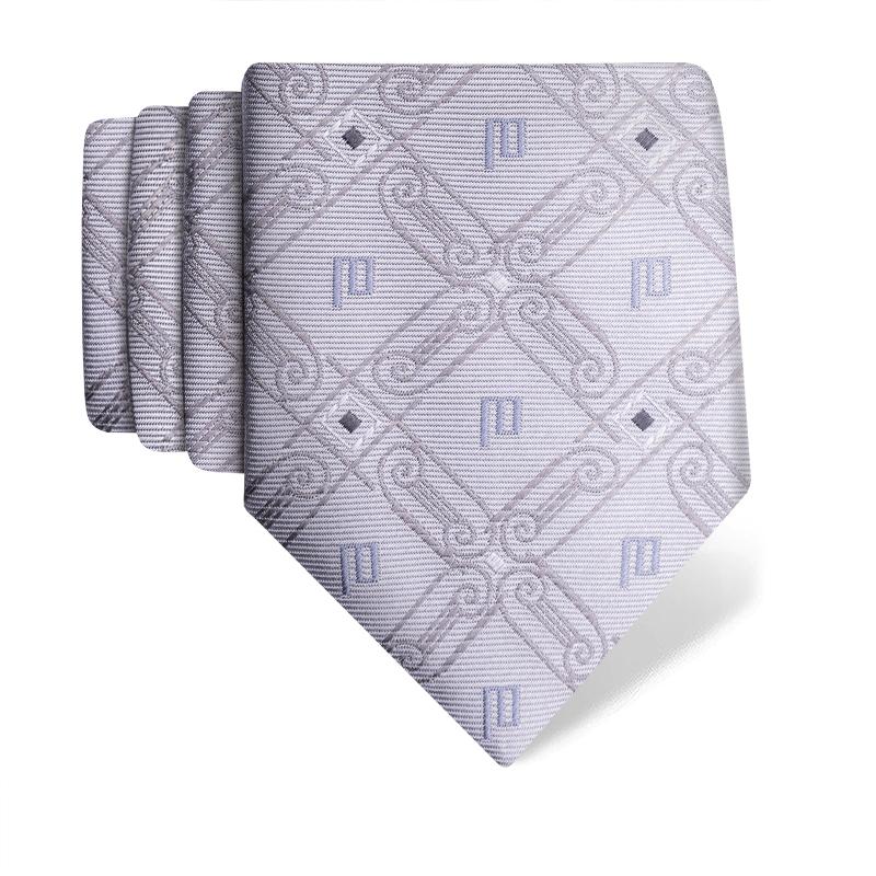 Cravat CROATA Thematic  Glagolitic alphabet Light grey  Silk 100%  
