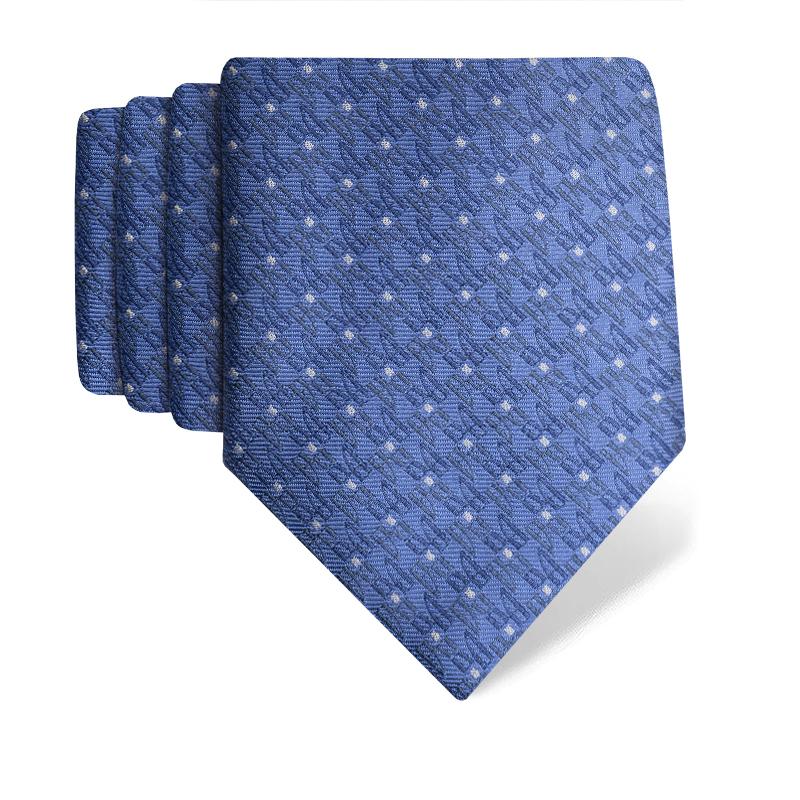 Cravat CROATA Thematic  Glagolitic alphabet Blue  Silk 100%  