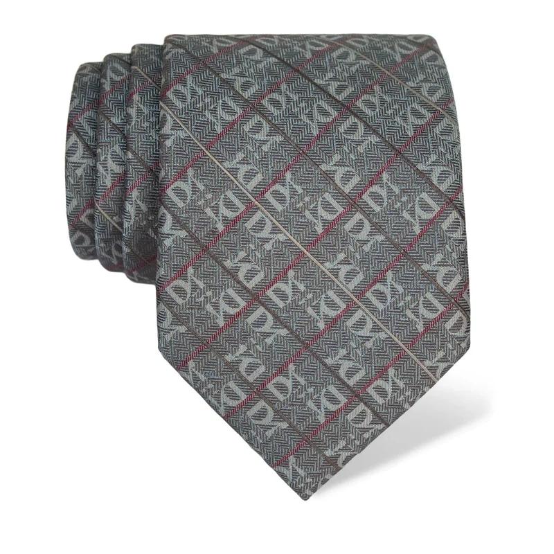 Cravat CROATA Thematic  Glagolitic alphabet Grey  Silk 100%  