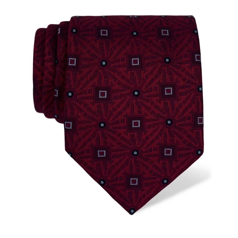 Cravat CROATA Thematic  Glagolitic alphabet Wine red  Silk 100%  