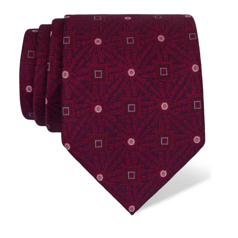 Cravat Thematic  Glagolitic alphabet Red  Silk 100%  