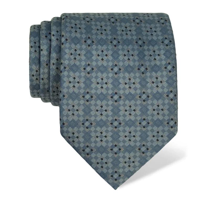 Cravat CROATA Thematic  Squares Light blue  Silk 100%  