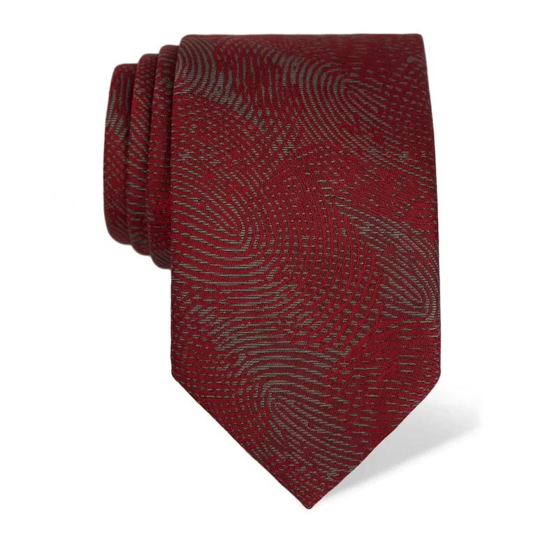 Cravat CROATA Thematic  Fingerprints by Ivan Vučetić Red  Silk 100%  