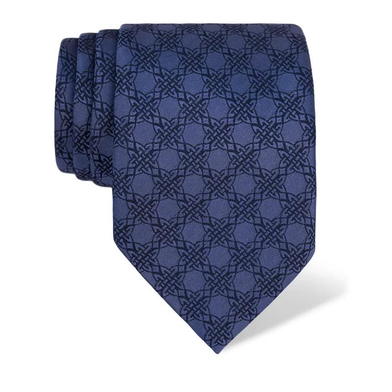 Cravat CROATA Thematic  Braiding Blue  Silk 100%  