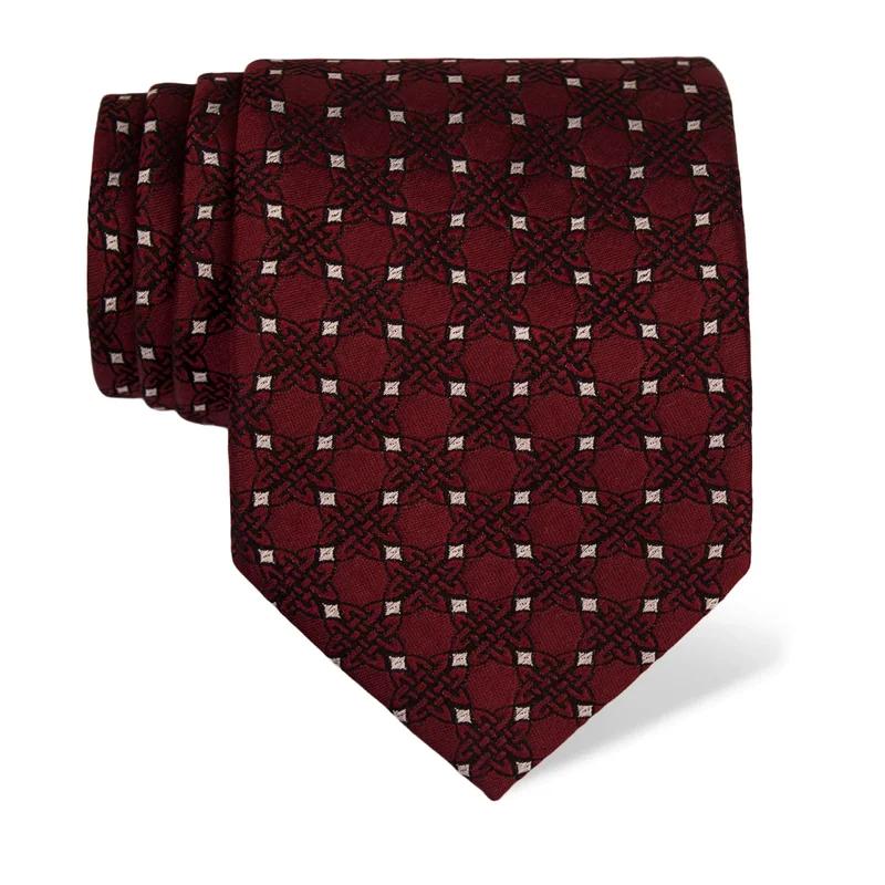 Cravat CROATA Thematic  Braiding Wine red  Silk 100%  