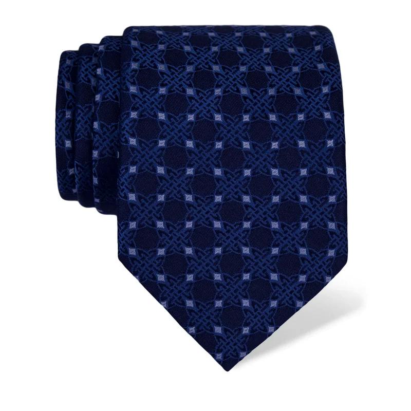 Cravat CROATA Thematic  Braiding Blue  Silk 100%  