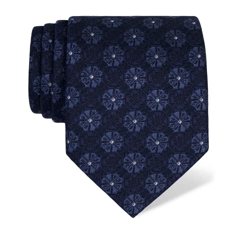 Cravat CROATA Thematic  Folk embroidery Dark blue  Silk 100%  