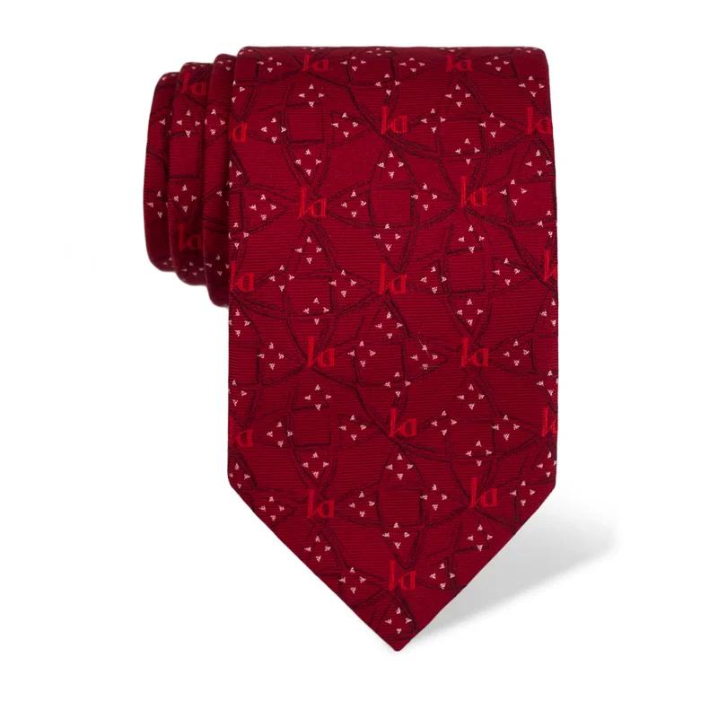 Cravat CROATA Thematic  Braiding and glagolitic alphabet Red  Silk 100%  