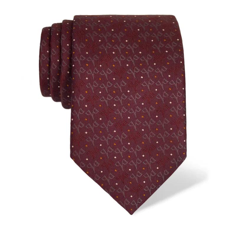 Cravat CROATA Thematic  Glagolitic alphabet Wine red  Silk 100%  