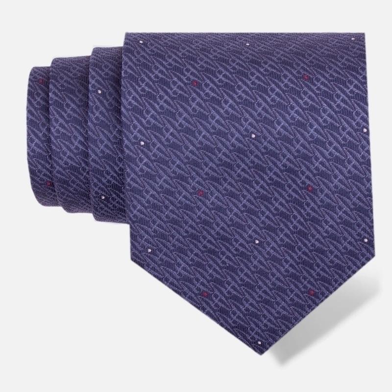 Cravat CROATA Brijuni Thematic  Glagolitic alphabet Blue  Silk 100%  