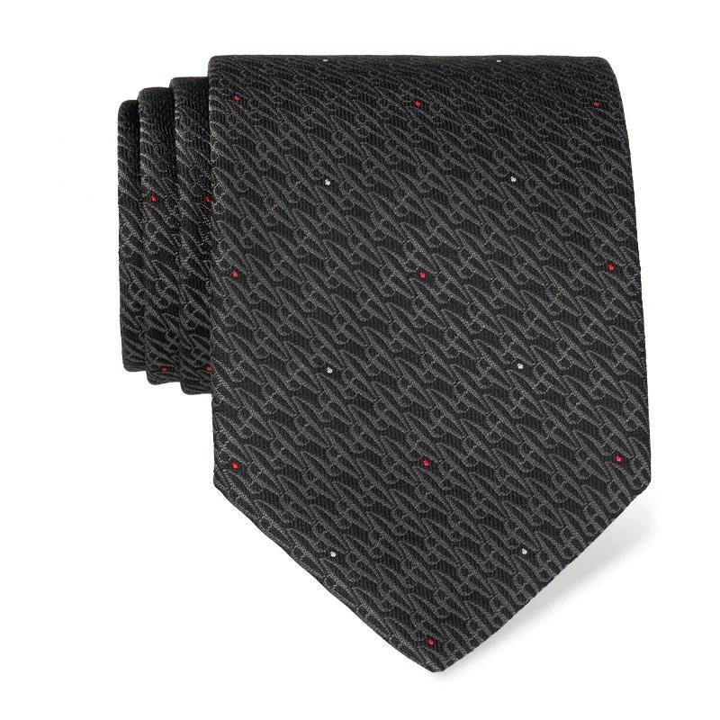 Cravat CROATA Brijuni Thematic  Glagolitic alphabet Anthracite  Silk 100%  