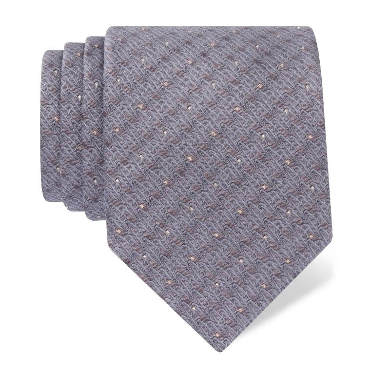 Cravat CROATA AuHRum Thematic Limited edition Glagolitic alphabet Grey  Silk 93%, Metalized silk thread (gold) limited 7%  