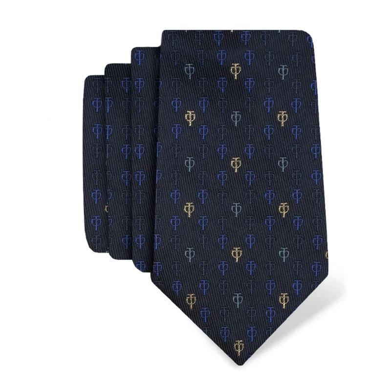 Cravat CROATA AuHRum Thematic Limited edition Glagolitic alphabet Dark blue  Silk 89%, Metalized silk thread (gold) limited 11%  