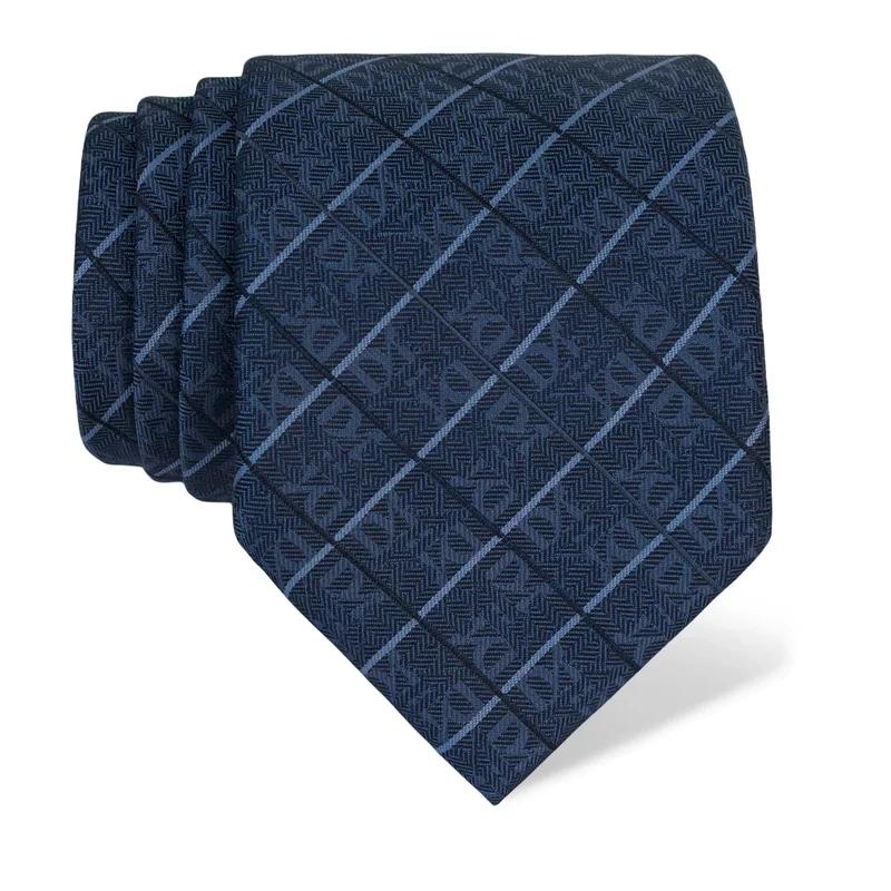 Cravat Thematic Large Glagolitic alphabet Blue  Silk 100%  