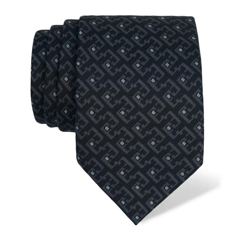 Cravat CROATA Thematic Large Glagolitic alphabet Black  Silk 100%  
