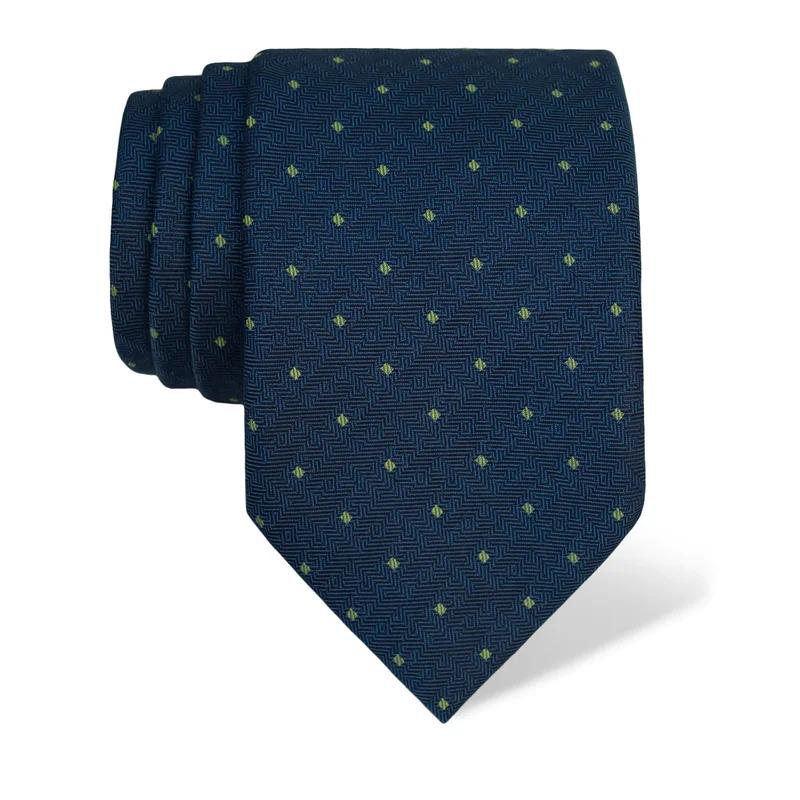 Cravat CROATA Thematic Large Glagolitic alphabet Blue  Silk 100%  