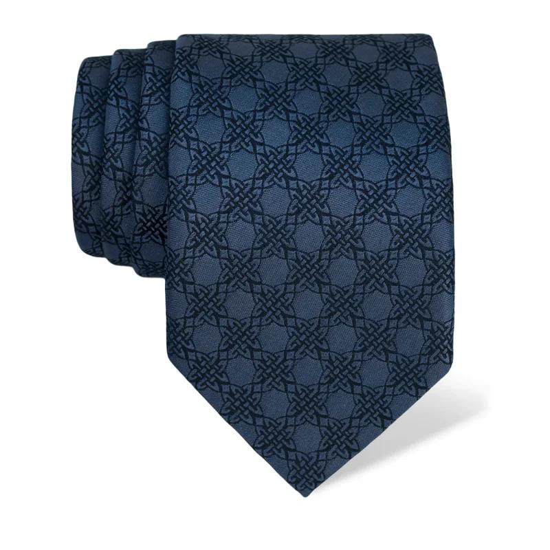 Cravat CROATA Thematic Large Braiding Blue  Silk 100%  
