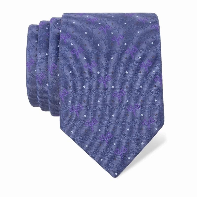 Cravat CROATA Thematic  Glagolitic alphabet Blue  Silk 100%  