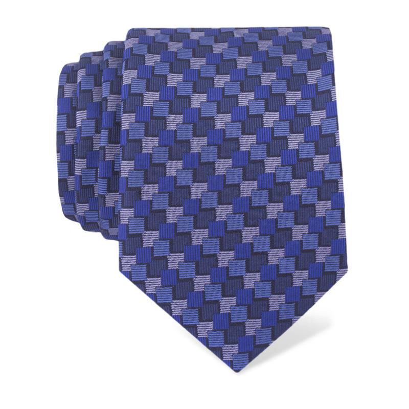 Cravat CROATA Thematic  Squares Dark blue  Silk 100%  