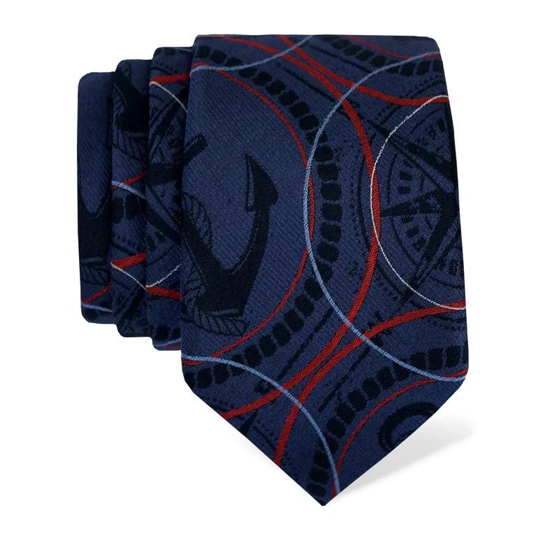 Cravat CROATA Trend Thematic  Maritime motifs Dark blue  Silk 100%  