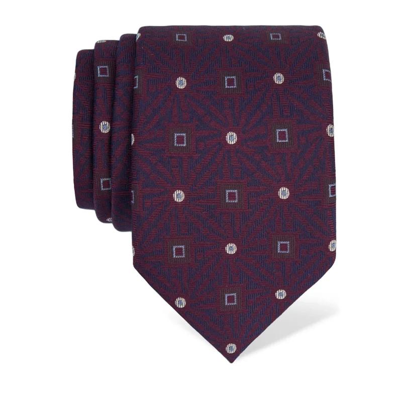 Cravat CROATA Thematic  Glagolitic alphabet Wine red  Silk 100%  