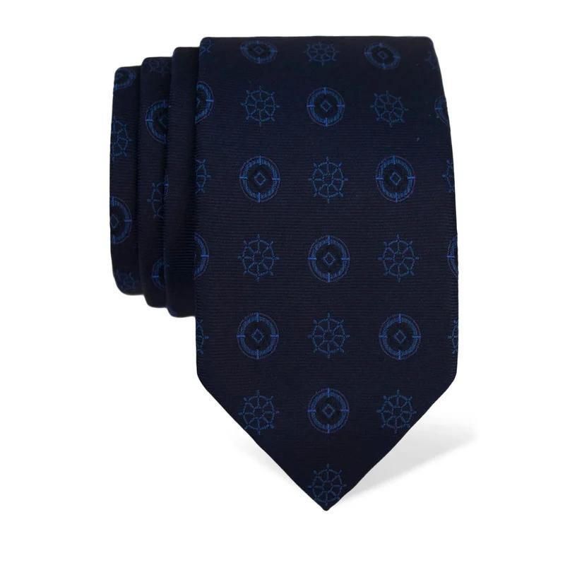 Cravat CROATA Thematic  Maritime motifs Dark blue  Silk 100%  