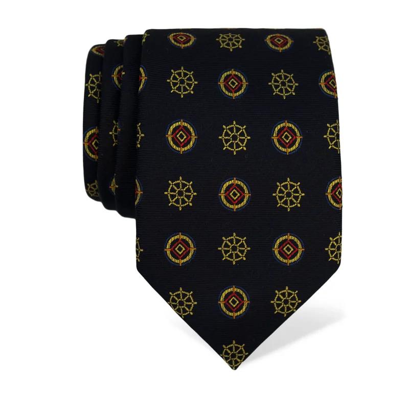 Cravat CROATA Thematic  Maritime motifs Dark blue  Silk 100%  