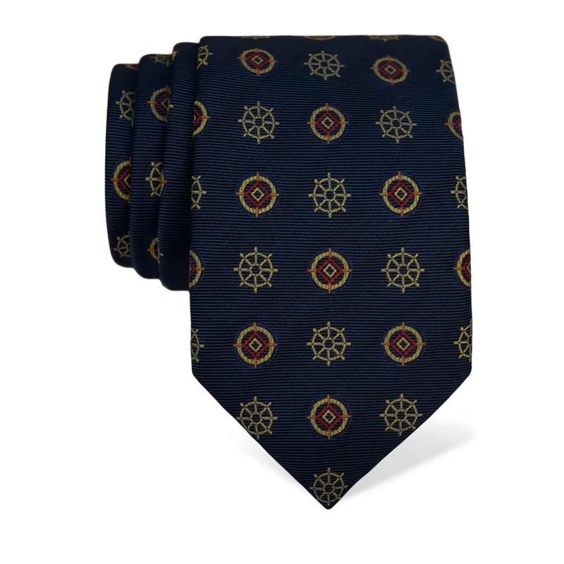Cravat CROATA Thematic  Maritime motifs Blue  Silk 100%  