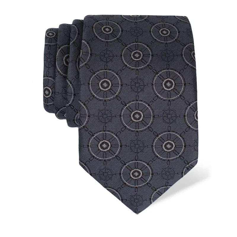 Cravat CROATA Thematic  Maritime motifs Grey  Silk 100%  