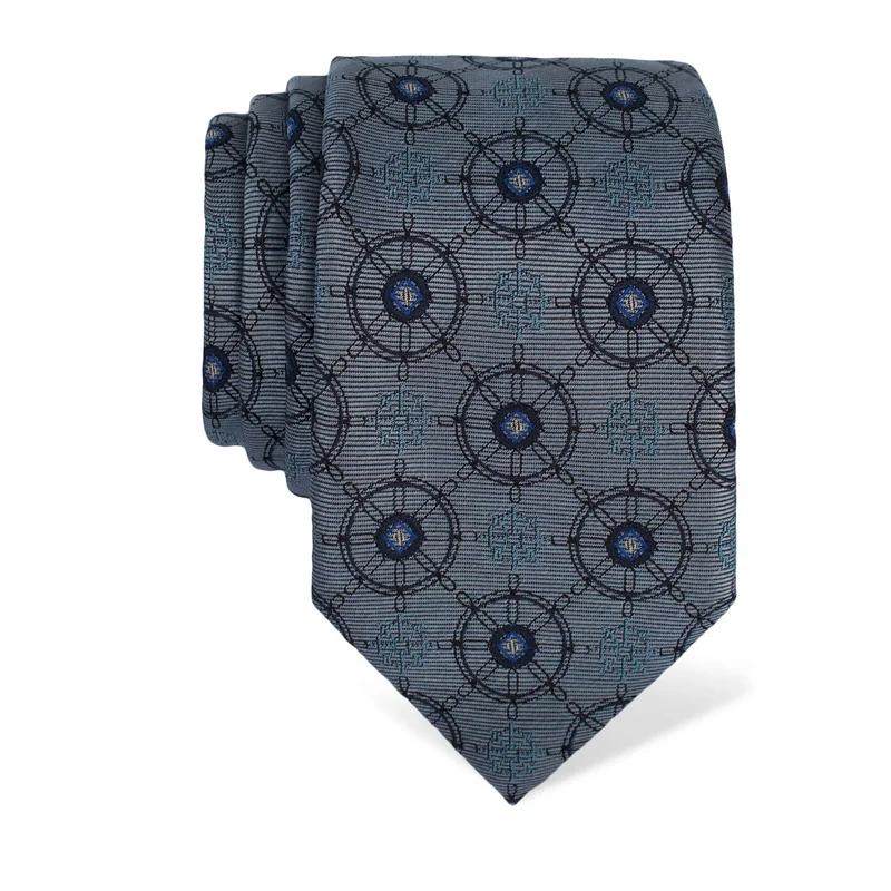 Cravat Thematic  Maritime motifs Light blue  Silk 100%  