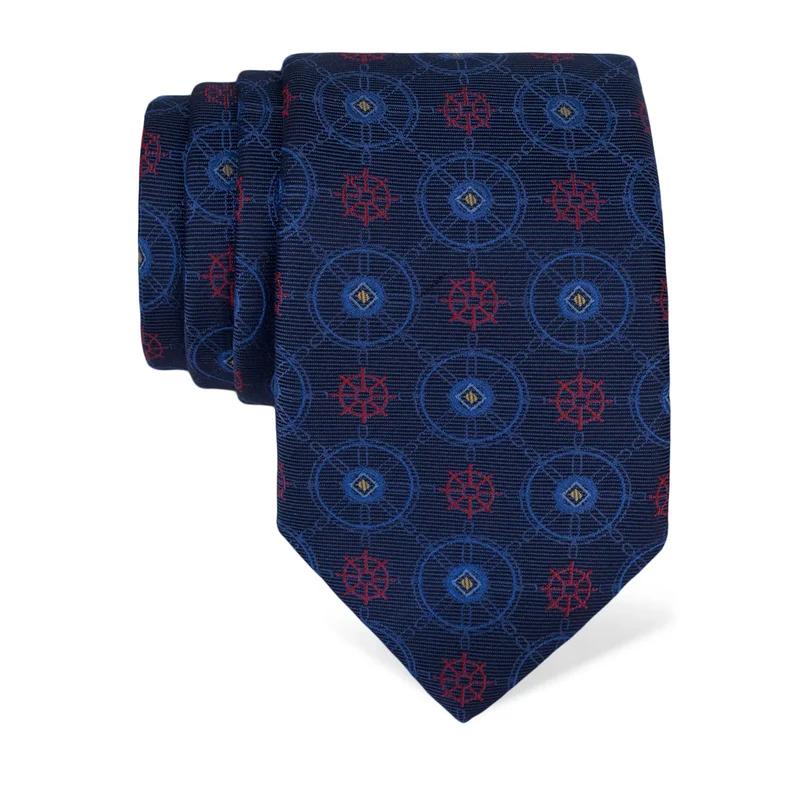 Cravat Thematic  Maritime motifs Blue  Silk 100%  