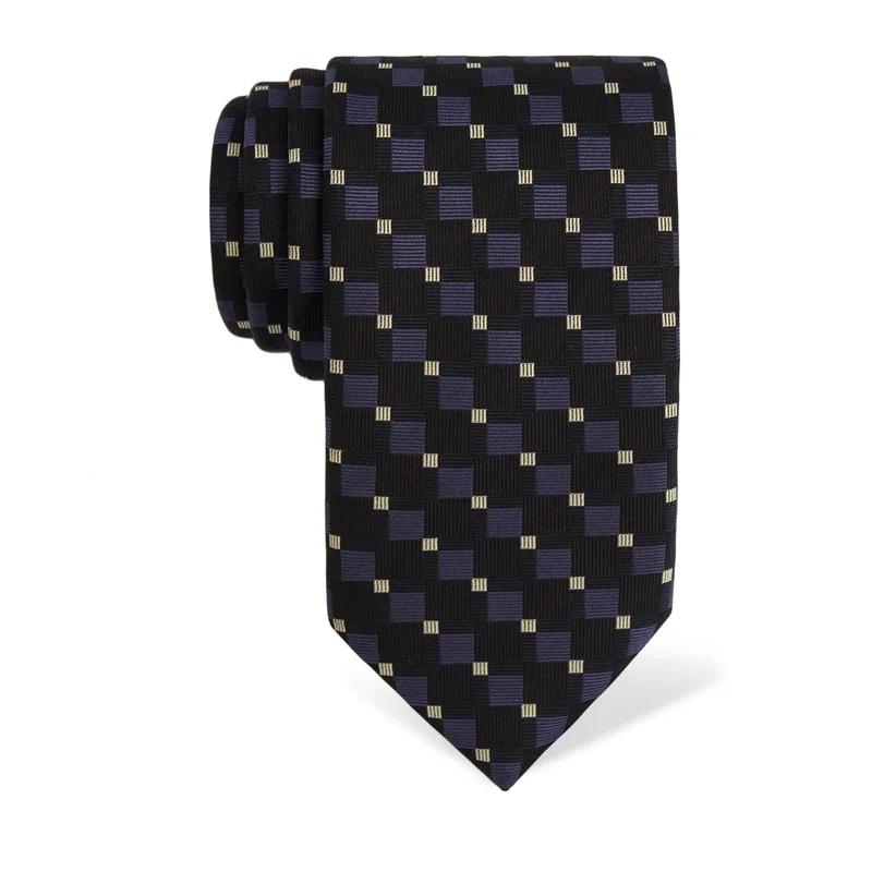 Cravat CROATA Thematic  Squares Dark blue  Silk 100%  
