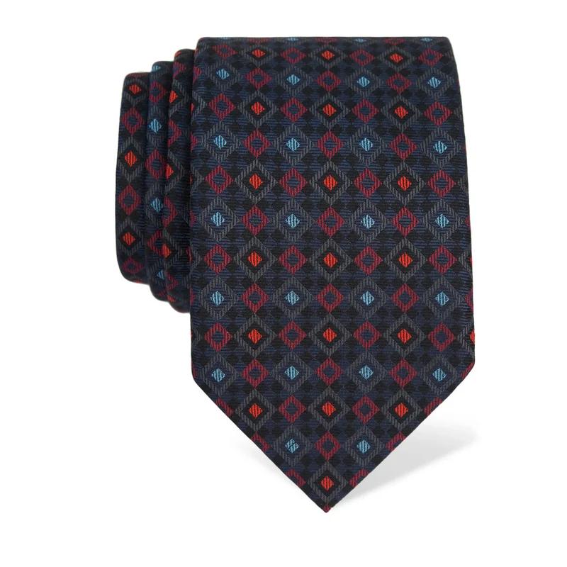 Cravat CROATA Thematic  Squares Dark blue  Silk 100%  