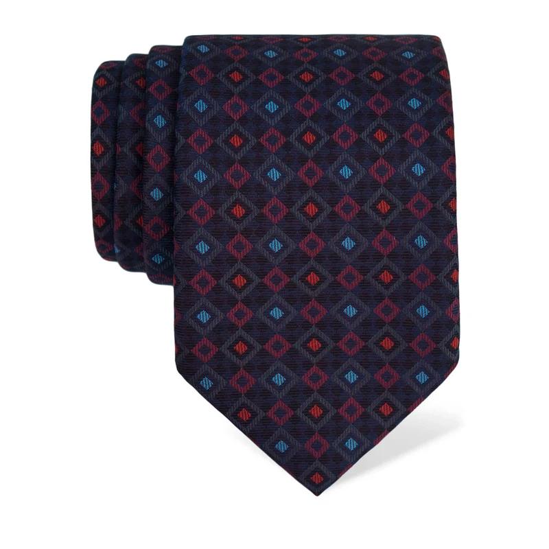 Cravat CROATA Thematic  Squares Blue  Silk 100%  