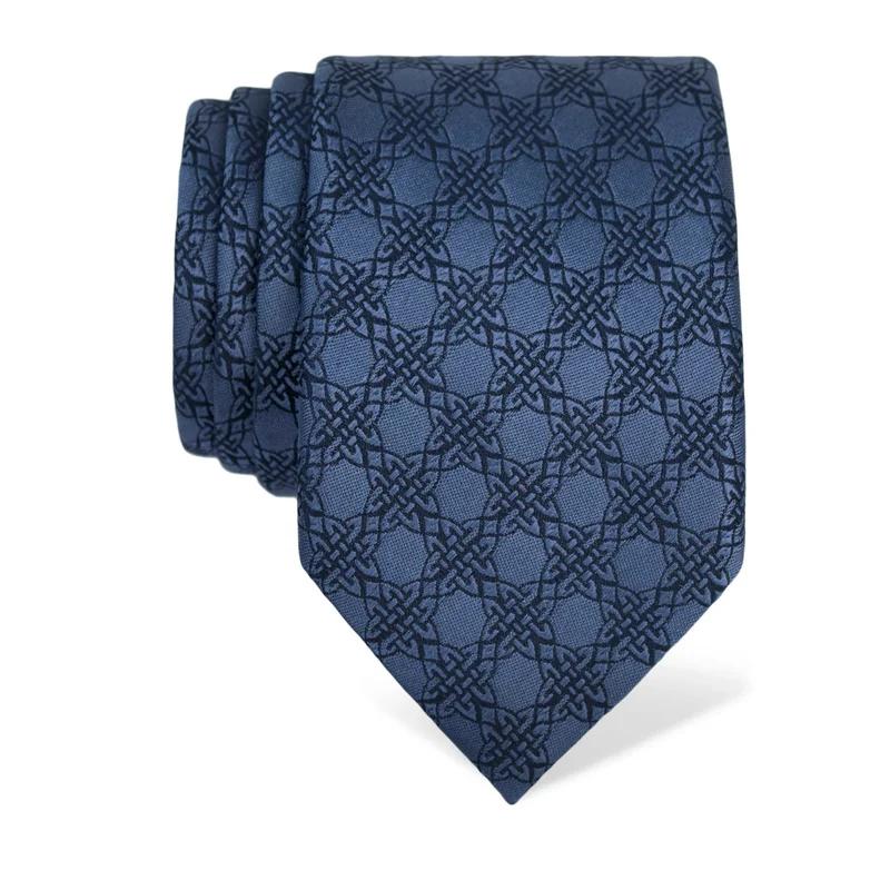 Cravat CROATA Thematic  Braiding Blue  Silk 100%  