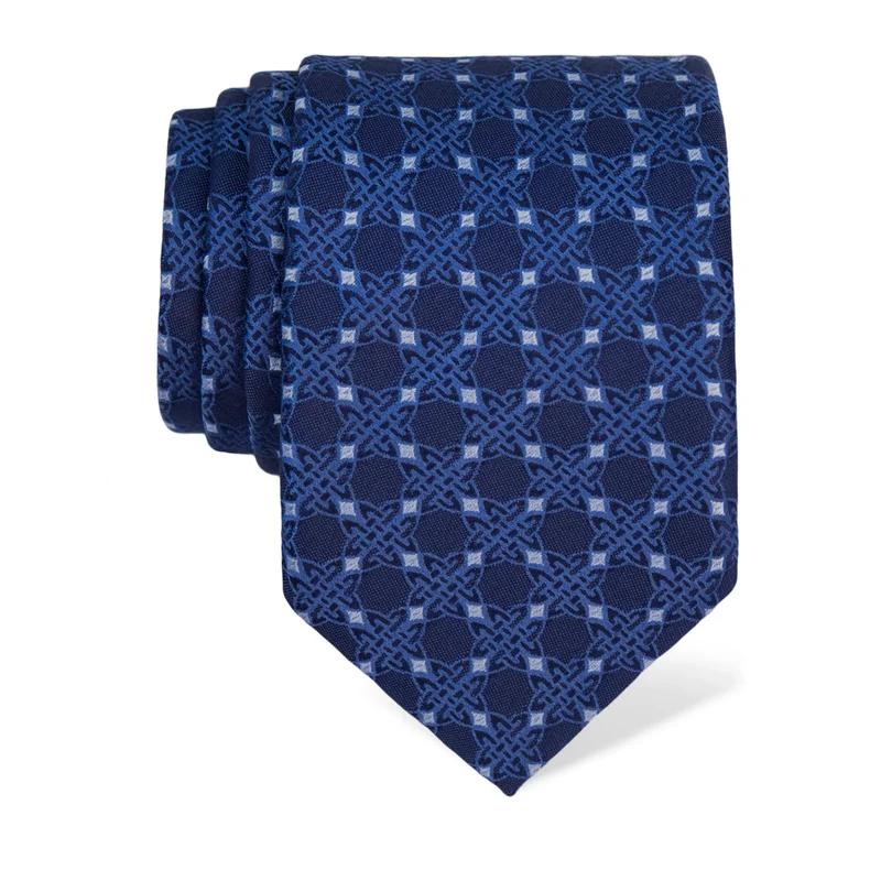 Cravat CROATA Thematic  Braiding Blue  Silk 100%  