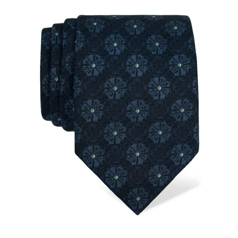 Cravat CROATA Thematic  Folk embroidery Dark blue  Silk 100%  