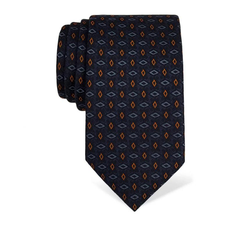 Cravat CROATA Thematic  Folk embroidery Dark blue  Silk 100%  