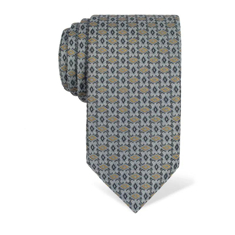 Cravat CROATA Thematic  Folk embroidery Light blue  Silk 100%  