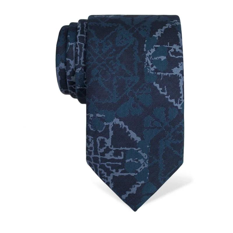 Cravat CROATA Thematic  Folk embroidery Blue  Silk 100%  