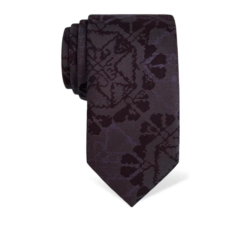 Cravat CROATA Thematic  Folk embroidery Wine red  Silk 100%  