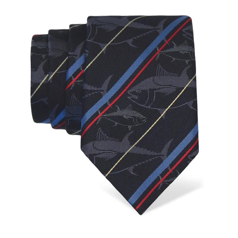 Cravat CROATA Thematic  Tuna fish Dark blue  Silk 100%  