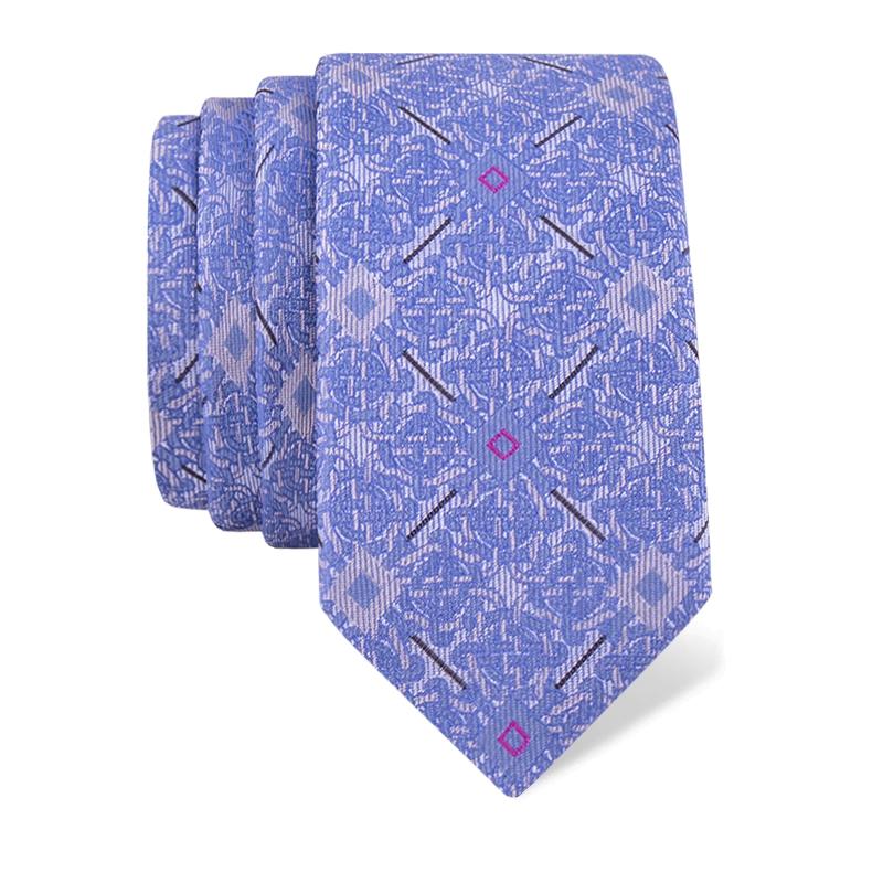 Cravat CROATA Thematic  Braiding Blue  Silk 100%  